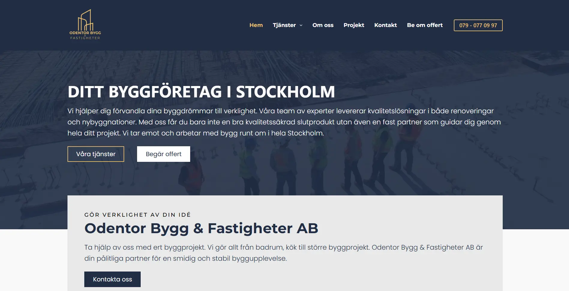 Ny hemsida åt Odentor Bygg & Fastigheter AB